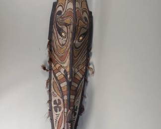 075  Lot 330  Vintage hand carved wood tribal mask from the