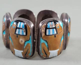 026  Lot 407  Art Deco sterling silver and enamel hinged