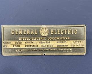 Lot 359h  Vintage 1964 General Electric metal locomotive