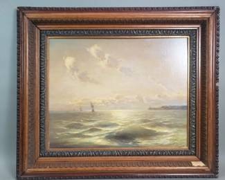 048  Lot 86  Signed N. Bauz Romanticismstyle oil on panel