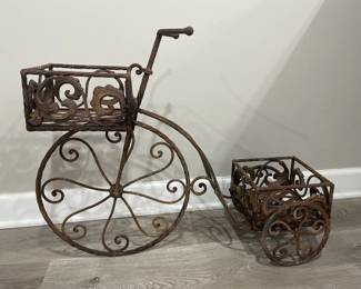 Lot 354h  Vintage wroughtiron bicycle plant stand