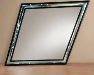 Lot 375  Modern parallelogram form beveled mirror