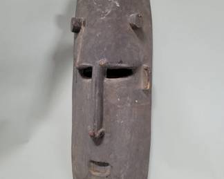 124  Lot 102  Vintage hand carved wood African tribal mask