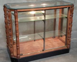 Lot 194  Vintage oak electrified display cabinet