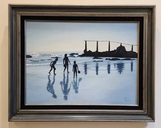 060  Lot 307h  Vintage hand painted oil on canvas Maxine Burnett