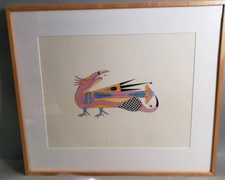Lot 74  Offset lithograph of Miguel Martinezs Macaw