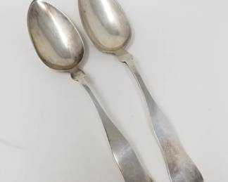 Lot 206  Silver serving spoons