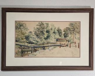 062  Lot 326h  Vintage watercolor by Pam Palco CO Canal