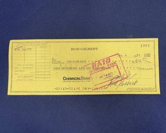 Lot 377h  Rod Gilbert, Hall of Fame hockey player, signed