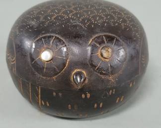 Lot 446  Mid century brass and silver plate owl form