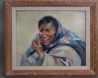 087  Lot 67  Expressioniststyle oil on canvas portrait