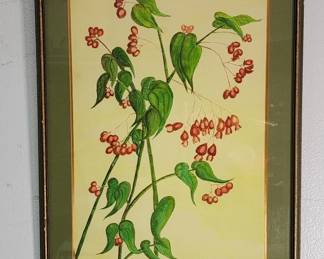061  Lot 324h  Vintage watercolor hand painted  signed