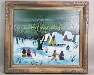 086  Lot 66  Siged Ignaz Rogalsky German oil on canvas painting
