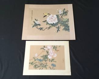 Lot 402h  2 vintage oriental woodblock prints