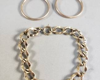Lot 161  Gold plated earrings and bracelet
