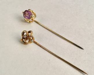 Lot 490  Pair of antique lapel pins