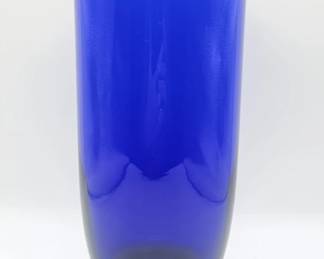 Lot 583h  Vintage handblown cobalt blue art glass vase