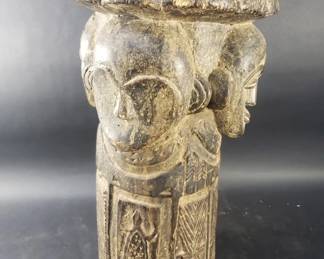 Lot 172  Vintage carved wood caryatid stool