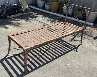 200  Lot 193  vintage iron slatted chaise lounge chair