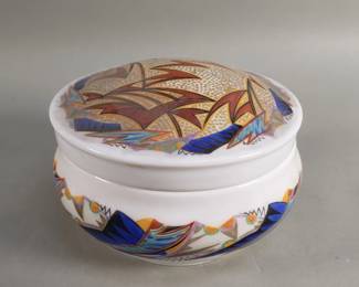 Lot 467  Vintage W. Gress porcelain lidded jar