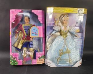 109  Lot 305  Pair of Mattel Barbie Cinderella doll and prince