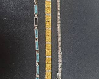 Lot 38  3 vintage sterling silver bracelets with