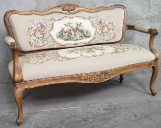 198  Lot 189  Louis XVstyle carved wood bench with