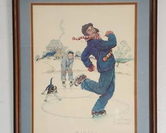 Lot 322h  Vintage Norman Rockwell print Winter