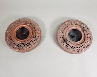 Lot 503  Pair of vintage copper and fabric collapsible