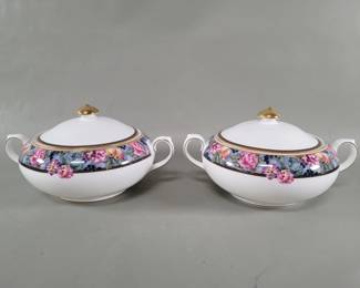 Lot 384  Pair of St. Michael Osbourne porcelain tureens