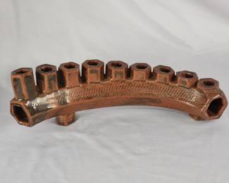 Lot 313h  Vintage Hanukkah industrial style menorah