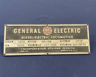 Lot 358h  Vintage 1969 General Electric metal locomotive