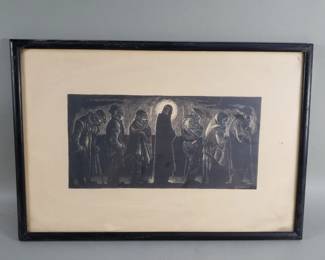 Lot 445  Vintage Fritz Eichenberg wood engraving