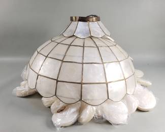 Lot 366  Vintage capiz pendant light fixture