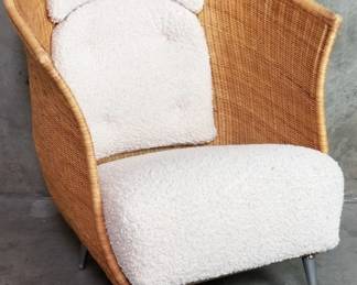 035  Lot 43  Ligne Roset rattan lounge chair