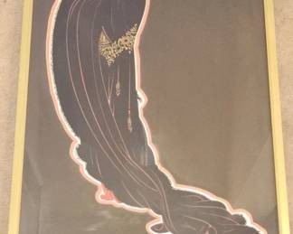 Lot 304h  Vintage Erte Soiree print with custom matting