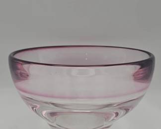 068  Lot 584h  Midcentury Gran Wrff for Kosta signed pink a