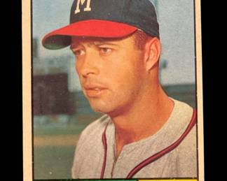 Lot 450h  1961 Topps Eddie Matthews baseball card