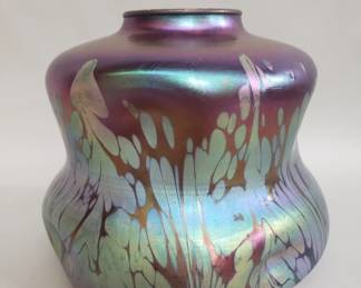 Lot 477  Art Deco iridescent art glass vase