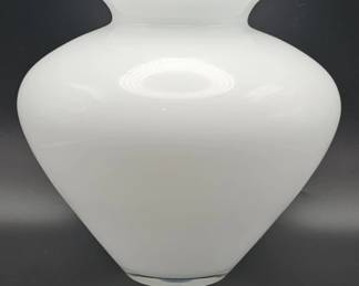 Lot 554h  Vintage Tarnowiec Poland handblown white cased