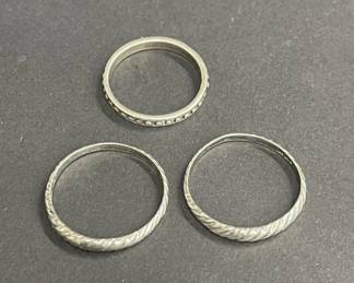 Lot 710h  Group of sterling silver band rings