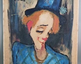 052  Lot 95  Roger Etienne signed gouache painting Portrait