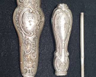 Lot 42  Vintage sterling silver handles and personal