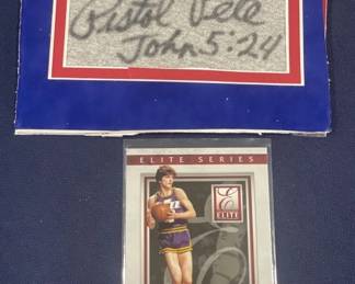 033  Lot 389h  Pistol Pete Maravich signed cut with card
