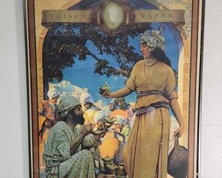 Lot 327h  Vintage Maxfield Parrish Lamp Seller Of Baghdad