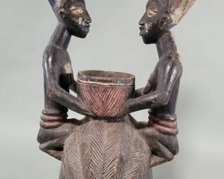 071  Lot 126  Vintage African carved wood yoruba ceremonial