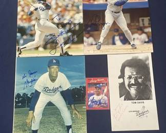 Lot 407h  Lot of signed Dodgers 8 x 10 photos