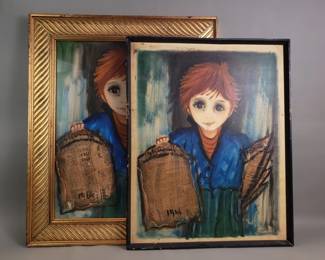 114  Lot 78  Pair of vintage signed Roger Etienne Boy With