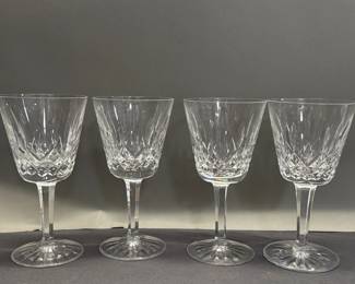 158  Lot 397  Four Waterford crystal lismore claret wine glasses