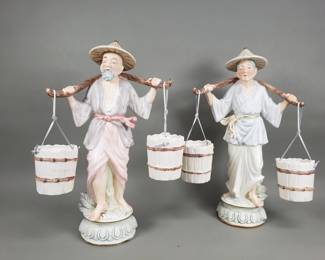 Lot 203  Pair of vintage Japanese porcelain water carrier